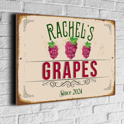 Personalized Grapes Signs