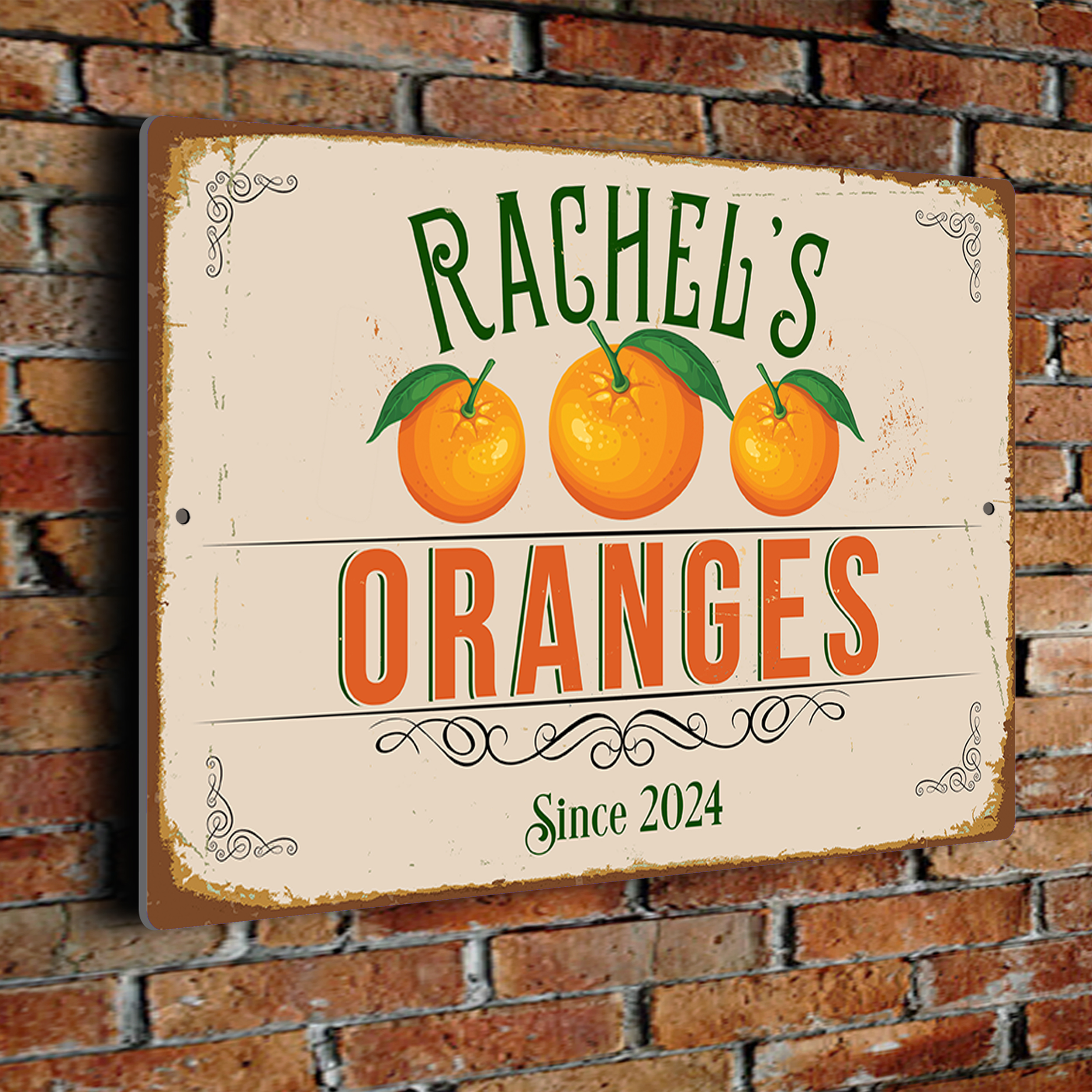 Personalized Oranges Sign