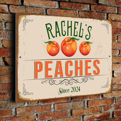 Personalized Peaches Sign