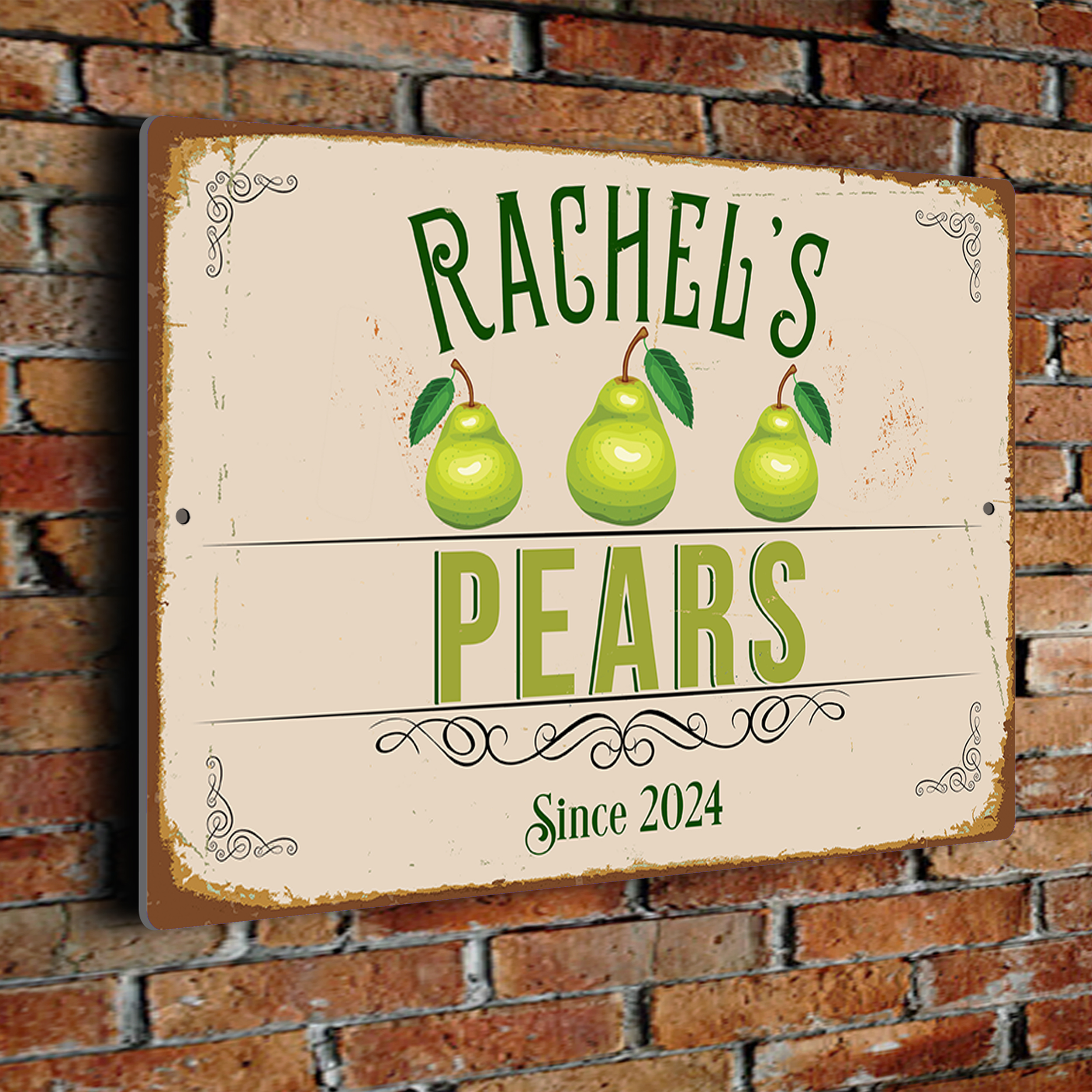 Personalized Pears Sign