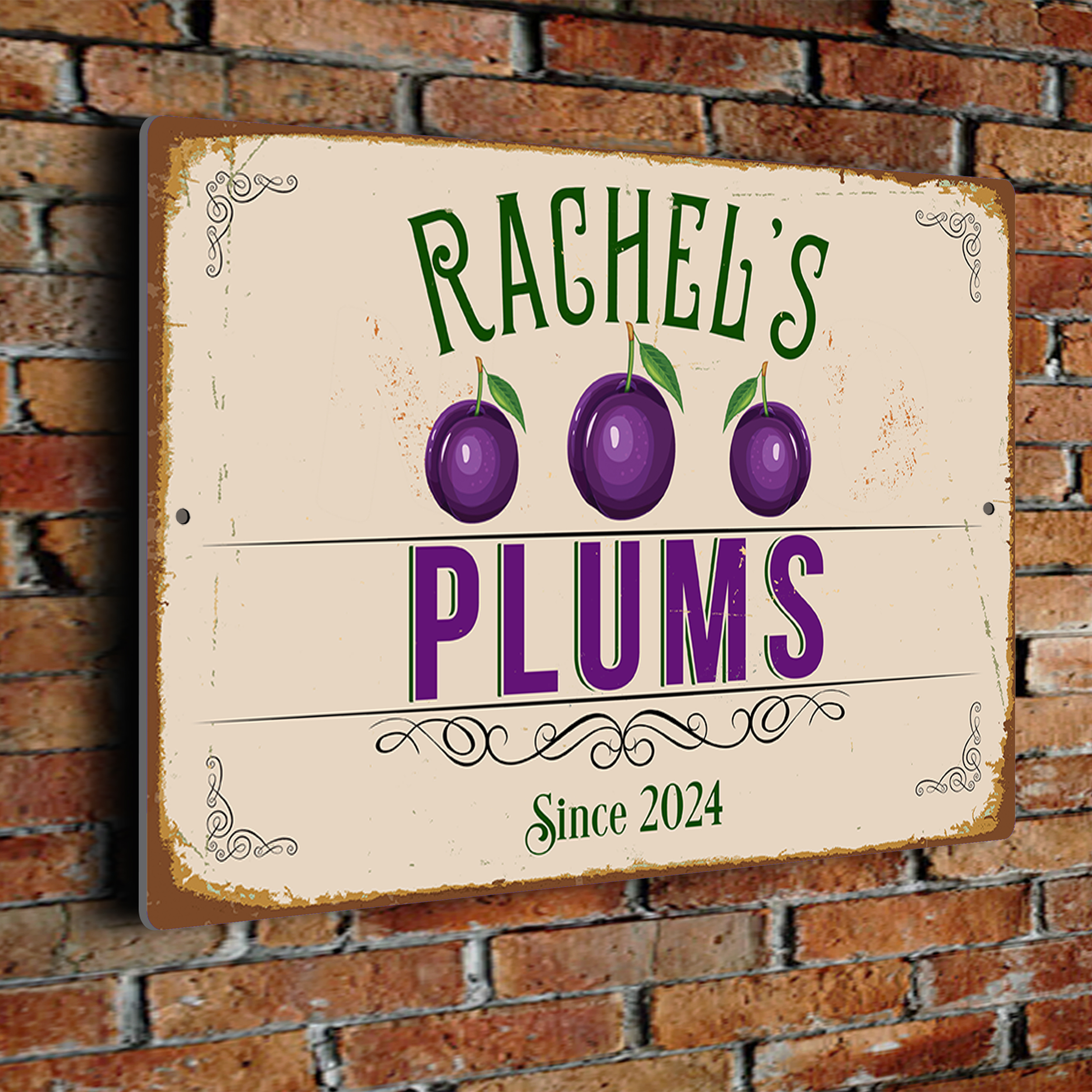 Personalized Plums Sign