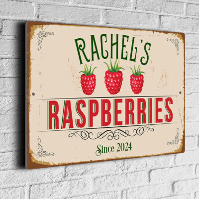 Personalized Raspberries Signs