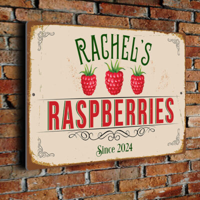 Personalized Raspberries Sign