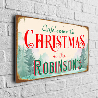 Custom Christmas Family Name Sign