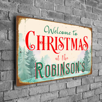 Custom Christmas Family Name Signs