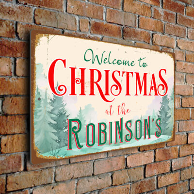 Custom Christmas Family Name Sign