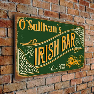 Personalized Irish Bar Sign