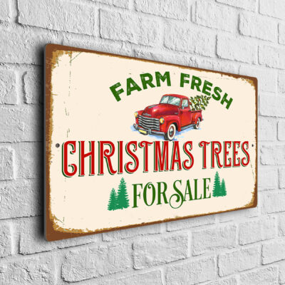 Farm Fresh Christmas Trees For Sale Sign