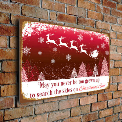 May you never be too grown up to search the skies on Christmas Eve Sign