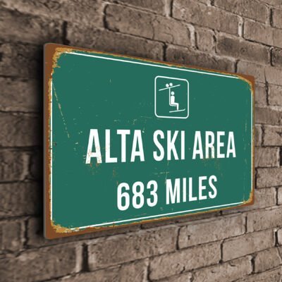 Alta Ski Area Ski Resort Distance Sign