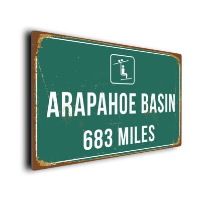 Custom Arapahoe Basin Ski Resort Distance Sign