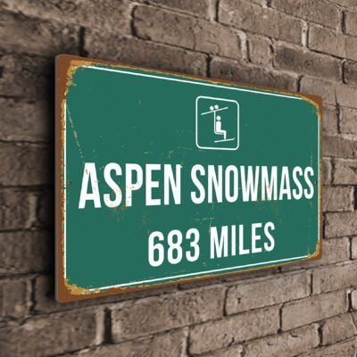 Aspen Snowmass Ski Resort Distance Sign