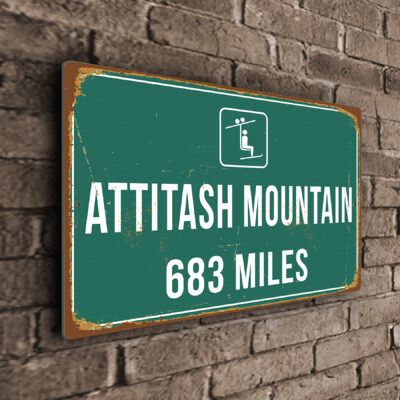 Attitash Mountain Highway Distance Signs