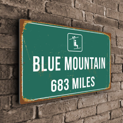 Blue Mountain Ski Resort Distance Sign