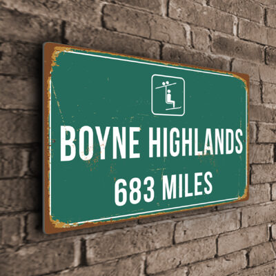 Boyne Highlands Ski Resort Distance Sign