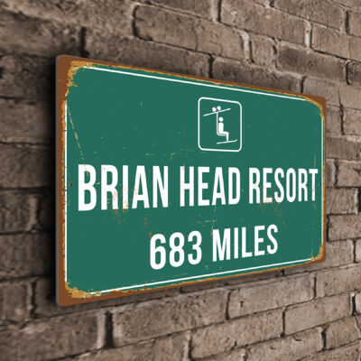 Brian Head Ski Resort Distance Sign