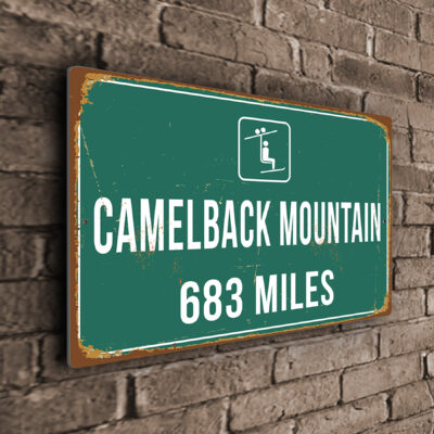 Camelback Mountain Ski Resort Distance Sign